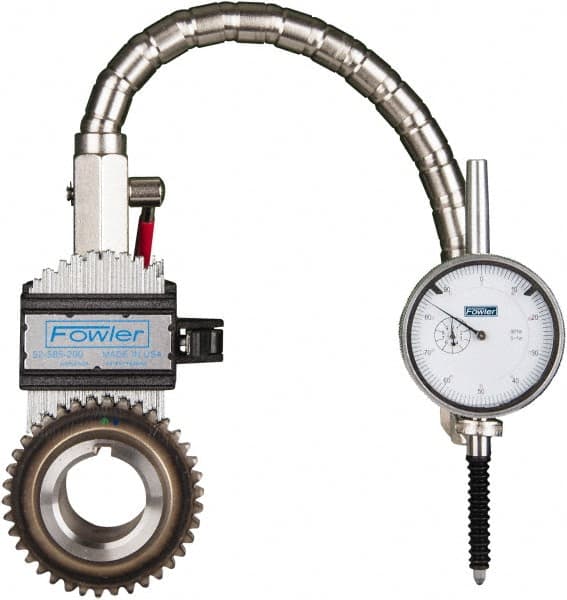 Fowler - 0.001" Graduation, 1" Max Meas, 0-100 Dial Reading, Dial Indicator & Base Kit - 2-1/4" Base Length x 2-1/8" Base Width x 1-3/4" Base Height, 2-1/4" Dial Diam - Benchmark Tooling