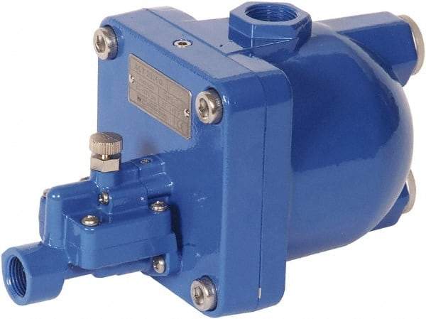 PRO-SOURCE - 1/2" Inlet, Zero Air Loss Condensate Drain Valve - 3/8" NPT Outlet, 87 to 175 psi - Benchmark Tooling