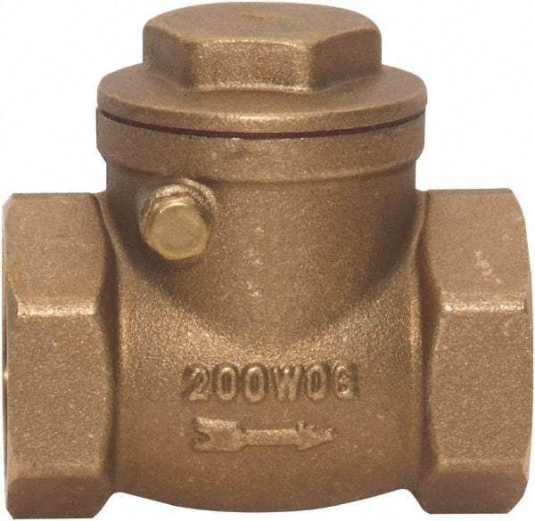 Value Collection - 1/2" Brass Check Valve - Check Swing, FNPT x FNPT, 200 WOG - Benchmark Tooling