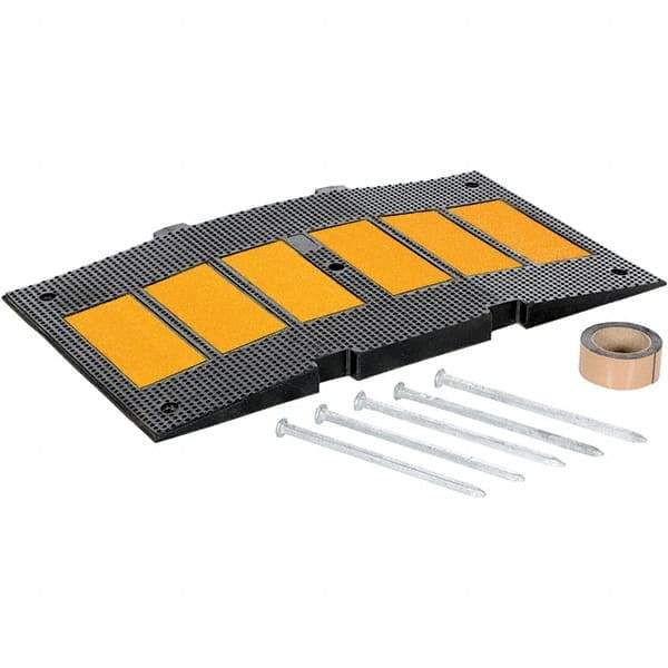 Vestil - 20-5/16" Long x 35-1/4" Wide x 2-7/16" High, Rubber Speed Hump - Black - Benchmark Tooling
