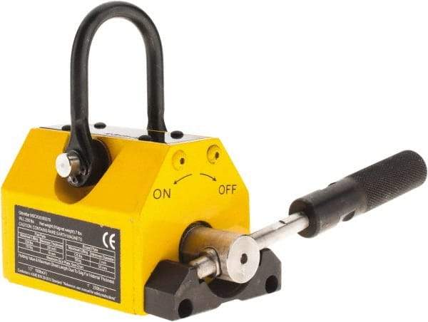 Gibraltar - 800 Lb Load Capacity, Magnetic Lifter - 3-1/2" High x 3-37/64" Wide, 3" Head/Holder Diam, 1 Poles - Benchmark Tooling
