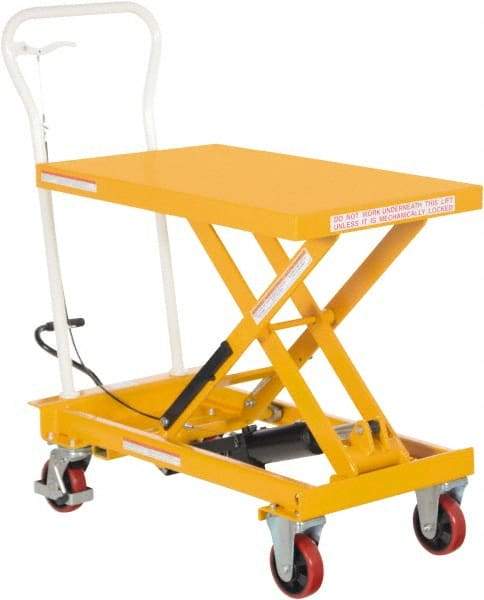 Vestil - 550 Lb Capacity Manual Scissor Elevating Cart - 12-1/2" to 36-1/8" Lift Height, 32-3/4" Platform Length x 19-3/4" Platform Width - Benchmark Tooling
