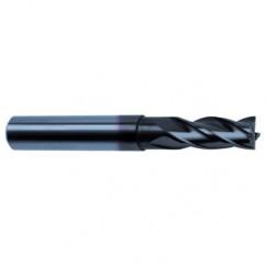 7/16 Dia. x 4-1/2 Overall Length 4-Flute Square End Solid Carbide SE End Mill-Round Shank-Center Cut-Super-A - Benchmark Tooling