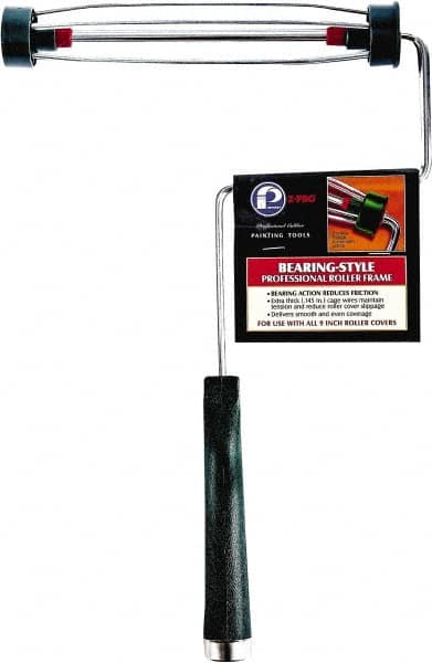 Premier Paint Roller - 9" Wide x 14-1/2" Long Heavy-Duty Birdcage Frame - Steel Frame, Plastic Handle - Benchmark Tooling