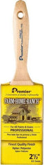 Premier Paint Roller - 2-1/2" Flat Nylon/Polyester General Purpose Paint Brush - 3" Bristle Length, 5-1/2" Wood Beavertail Handle - Benchmark Tooling