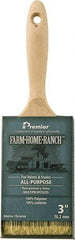 Premier Paint Roller - 3" Flat Polyester General Purpose Paint Brush - 3" Bristle Length, 5-3/4" Wood Beavertail Handle - Benchmark Tooling
