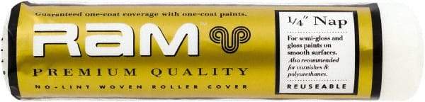 Premier Paint Roller - 1/4" Nap, 9" Wide Paint Roller Cover - Smooth Texture, Polyester - Benchmark Tooling