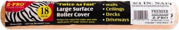 Premier Paint Roller - 3/4" Nap, 18" Wide Paint Roller Cover - Rough Texture, Polyester - Benchmark Tooling