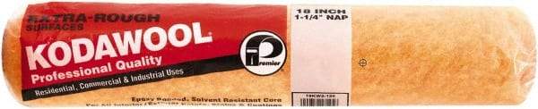 Premier Paint Roller - 1-1/4" Nap, 18" Wide Paint Roller Cover - Extra-Rough Texture, Polyester & Wool - Benchmark Tooling