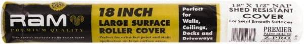 Premier Paint Roller - 1/2" Nap, 18" Wide Paint Roller Cover - Semi-Rough Texture, Polyester - Benchmark Tooling