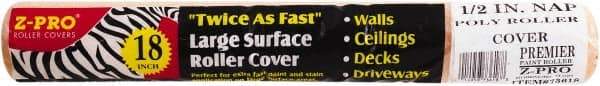 Premier Paint Roller - 1/2" Nap, 18" Wide Paint Roller Cover - Semi-Rough Texture, Polyester - Benchmark Tooling