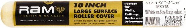 Premier Paint Roller - 1/2" Nap, 18" Wide Paint Roller Cover - Semi-Rough Texture, Polyester - Benchmark Tooling