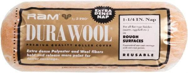 Premier Paint Roller - 1" Nap, 9" Wide Paint Roller Cover - Rough Texture, Polyester - Benchmark Tooling