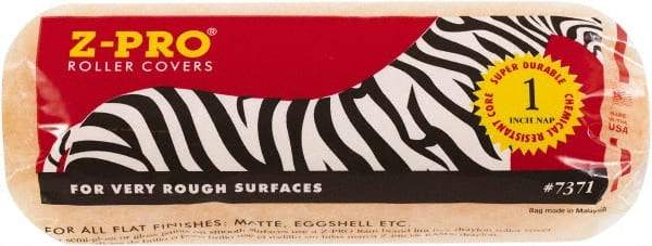 Premier Paint Roller - 1" Nap, 9" Wide Paint Roller Cover - Rough Texture, Polyester - Benchmark Tooling