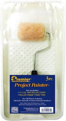 Premier Paint Roller - 14-3/4" Long, 3/8" Nap, Wall Paint Roller Set - 7-1/2" Wide, Steel Frame, Includes Paint Tray, Roller Cover & Frame - Benchmark Tooling