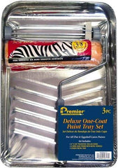 Premier Paint Roller - 3/8" Nap, Wall Paint Roller Set - 10" Wide, Steel Frame, Includes Paint Tray, Roller Cover & Frame - Benchmark Tooling