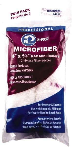 Premier Paint Roller - 3/4" Nap, 4" Wide Paint Mini Roller Covers - Rough Texture, Microfiber - Benchmark Tooling