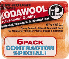 Premier Paint Roller - 1/2" Nap, 9" Wide Paint Roller Cover - Semi-Rough Texture, Polyester & Wool - Benchmark Tooling