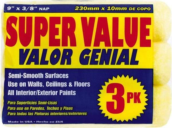 Premier Paint Roller - 1/2" Nap, 9" Wide Paint Roller Cover - Semi-Rough Texture, Polyester - Benchmark Tooling