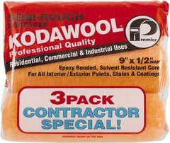 Premier Paint Roller - 1/2" Nap, 9" Wide Paint Roller Cover - Semi-Rough Texture, Polyester & Wool - Benchmark Tooling