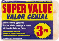 Premier Paint Roller - 3/8" Nap, 9" Wide Paint Roller Cover - Semi-Smooth Texture, Polyester - Benchmark Tooling