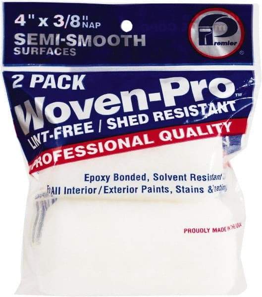 Premier Paint Roller - 3/8" Nap, 4" Wide Paint Roller Cover - Semi-Smooth Texture, Woven & Polyester - Benchmark Tooling