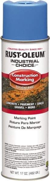 Rust-Oleum - 17 fl oz Blue Paint & Primer - 400' Coverage at 1" Wide, Solvent Base Formula, >500 gL VOC - Benchmark Tooling