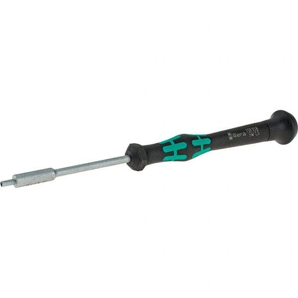 Wera - 1.5mm Solid Shaft Precision Nutdriver - Cushion Grip Handle, 6-1/4" OAL - Benchmark Tooling