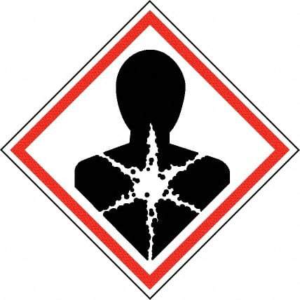 NMC - Hazardous Materials Label, Header: Health Hazard - Legend: GHS - Graphic, English, Black & Red, 2" Long x 2" High, No Coating - Benchmark Tooling