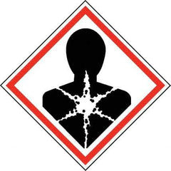 NMC - Hazardous Materials Label, Header: Health Hazard - Legend: GHS - Graphic, English, Black & Red, 2" Long x 2" High, No Coating - Benchmark Tooling