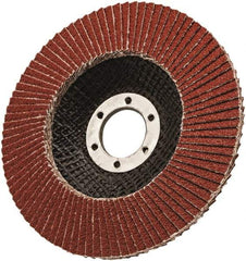 3M - 40 Grit, 4-1/2" Disc Diam, 7/8" Center Hole, Type 29 Ceramic Flap Disc - 13,300 Max RPM, Cloth Backing, Arbor Attaching System, Coated - Benchmark Tooling