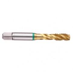 1-1/8-12 2B 4-Flute Cobalt Green Ring Semi-Bottoming 40 degree Spiral Flute Tap-TiN - Benchmark Tooling