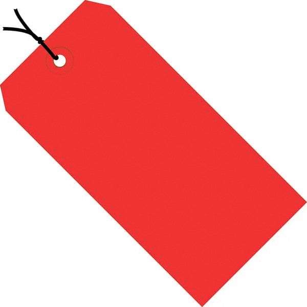 Made in USA - 8" High x 4" Long, Safety & Facility Blank Tag - Red Cardstock - Benchmark Tooling