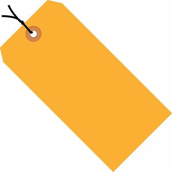 Made in USA - 4-1/4" High x 2-1/8" Long, Safety & Facility Blank Tag - Fluorescent Orange Cardstock - Benchmark Tooling