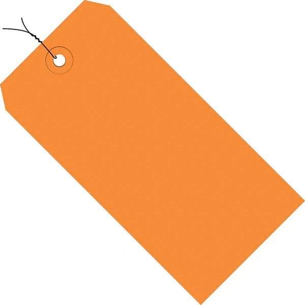 Made in USA - 4-3/4" High x 2-3/8" Long, Safety & Facility Blank Tag - Orange Cardstock - Benchmark Tooling