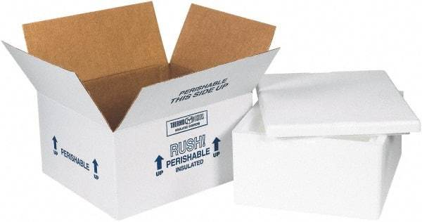 Made in USA - 10" Wide x 12" Long x 5" High Rectangle Insulated Box - 1 Wall, White - Benchmark Tooling