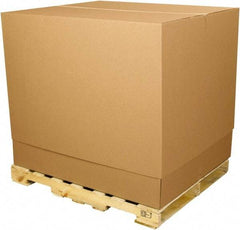 Made in USA - 40" Wide x 47-3/4" Long x 34" High Rectangle Telescoping Box - 1 Wall, Kraft (Color), 65 Lb Capacity - Benchmark Tooling