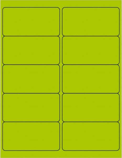 Tape Logic - 4" Long, Fluorescent Green Paper Laser Label - For Laser Printers - Benchmark Tooling