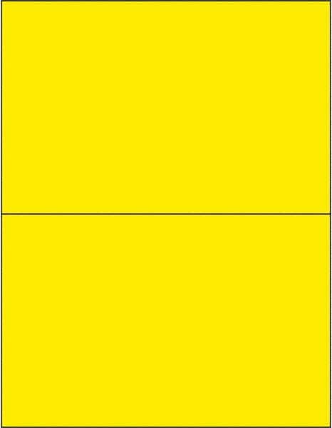 Made in USA - 8-1/2" Long, Fluorescent Yellow Paper Laser Label - For Laser Printers - Benchmark Tooling