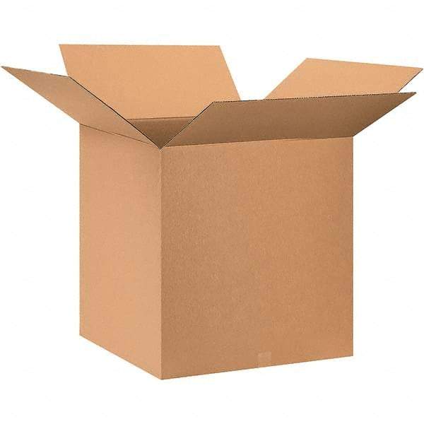 Made in USA - 28" Wide x 28" Long x 28" High Square Corrugated Shipping Box - 1 Wall, Kraft (Color), 65 Lb Capacity - Benchmark Tooling
