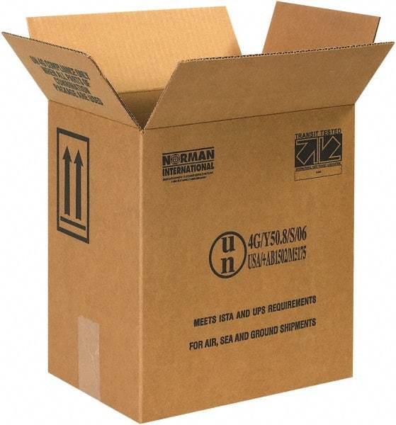 Made in USA - 8-3/16" Wide x 11-3/8" Long x 12-5/16" High Rectangle Corrugated Shipping Box - 1 Wall, Kraft (Color), 95 Lb Capacity - Benchmark Tooling