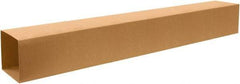 Made in USA - 8" Wide x 8" Long x 72" High Rectangle Telescoping Box - 1 Wall, Kraft (Color), 65 Lb Capacity - Benchmark Tooling