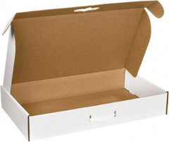 Made in USA - 14" Wide x 24" Long x 4" High Rectangle Corrugated Shipping Box - 1 Wall, White - Benchmark Tooling