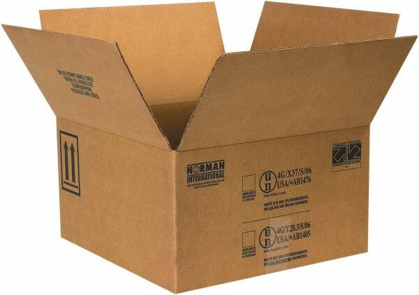 Made in USA - 17" Wide x 17" Long x 9-5/16" High Rectangle Corrugated Shipping Box - 1 Wall, Kraft (Color), 95 Lb Capacity - Benchmark Tooling