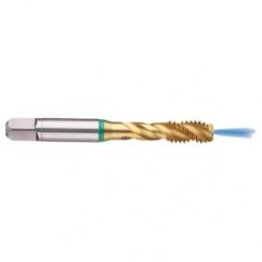 5/8-18 2B 4-Flute Cobalt Green Ring Semi-Bottoming 40 degree Spiral Flute Tap-TiN - Benchmark Tooling