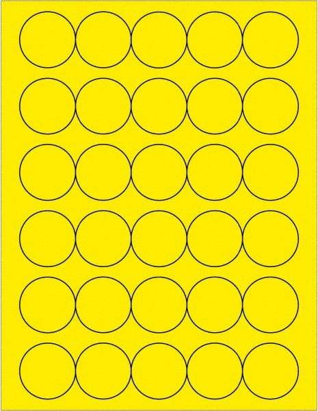 Tape Logic - 1-1/2" Long, Fluorescent Yellow Paper Laser Label - For Laser Printers - Benchmark Tooling