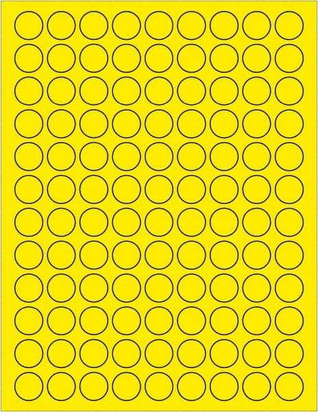 Tape Logic - 3/4" Long, Fluorescent Yellow Paper Laser Label - For Laser Printers - Benchmark Tooling