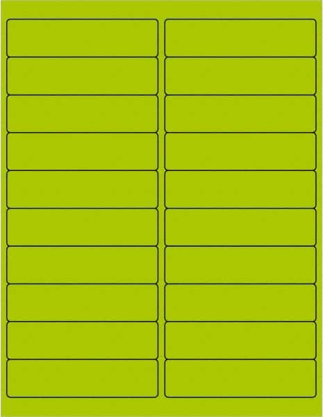 Tape Logic - 4" Long, Fluorescent Green Paper Laser Label - For Laser Printers - Benchmark Tooling