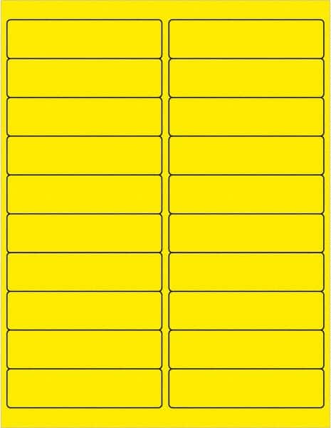 Tape Logic - 4" Long, Fluorescent Yellow Paper Laser Label - For Laser Printers - Benchmark Tooling