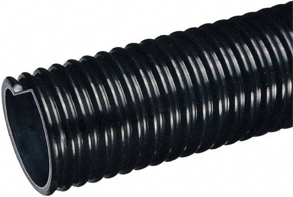 Kuriyama of America - 3" ID x 3.64" OD, 40 Max psi, Full In. Hg, Dry Material Handling & Transfer Hose - Polyurethane Liner, PVC Cover, -40 to 150°F, 4" Bend Radius, 100' Coil Length, Black - Benchmark Tooling